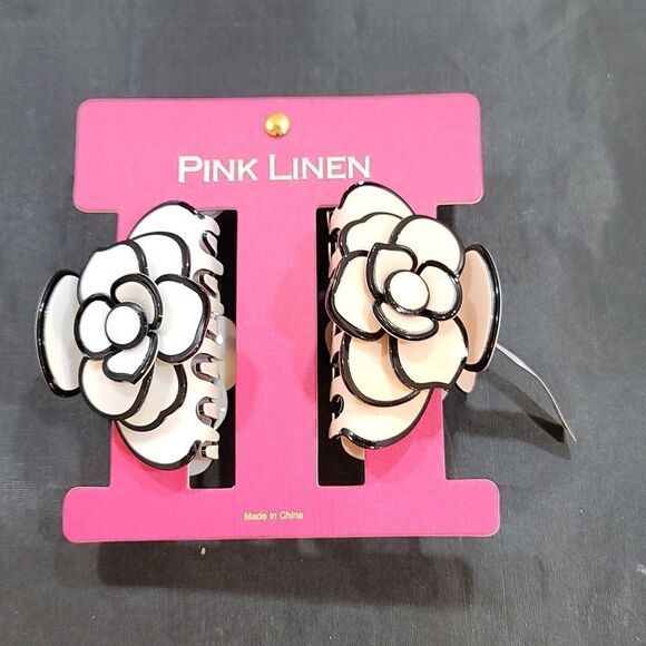 BRAND NEW PINK LINEN HAIR CLAW CLIP CLAMP FOR WOMEN FRENCH STYLE HEAD ACCESSORY - Picture 8 of 16